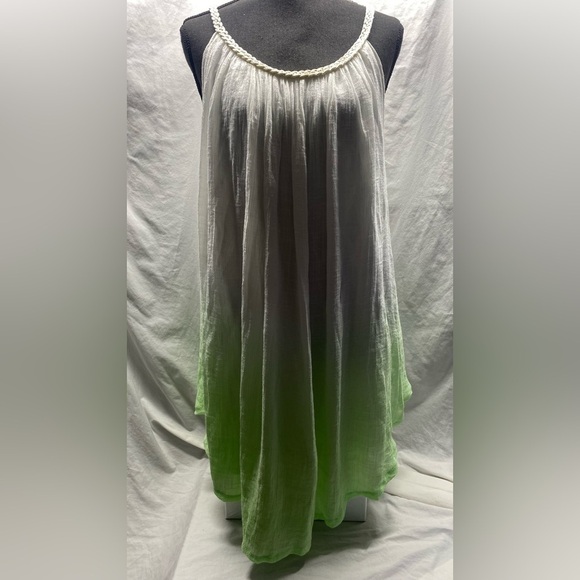 NWT Asymmetrical Cotton Gauze Cami Midi Dress Beach Cover Up sz L Boho Style - Picture 5 of 12